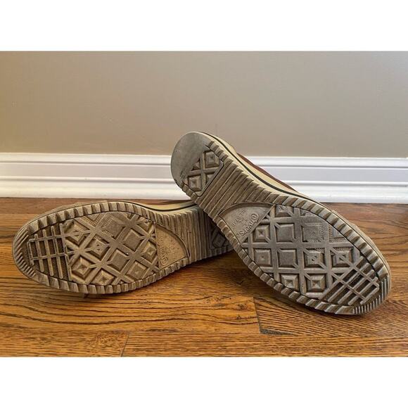 Vintage Brown Cognac Leather Converse Chuck High Top Sneakers Mens 9 - Picture 8 of 10